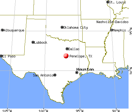 Penelope, Texas map