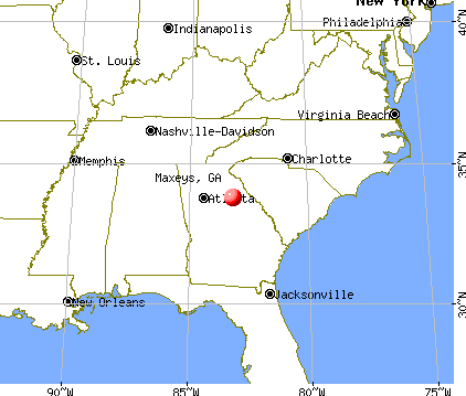 Maxeys, Georgia map