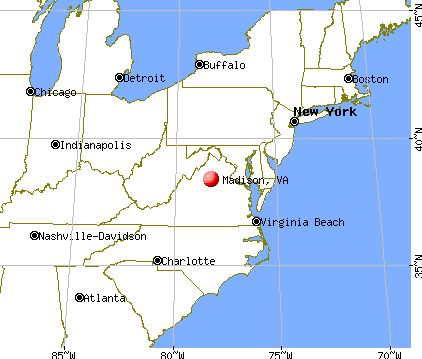 Madison, Virginia map