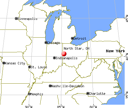 North Star, Ohio map