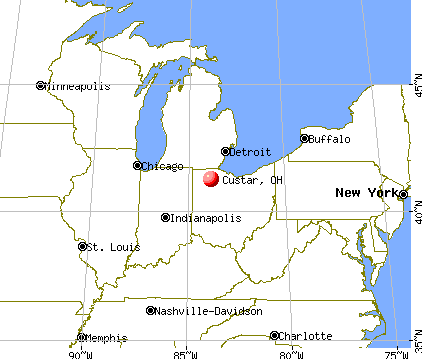 Custar, Ohio map