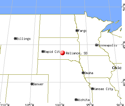 Reliance, South Dakota map