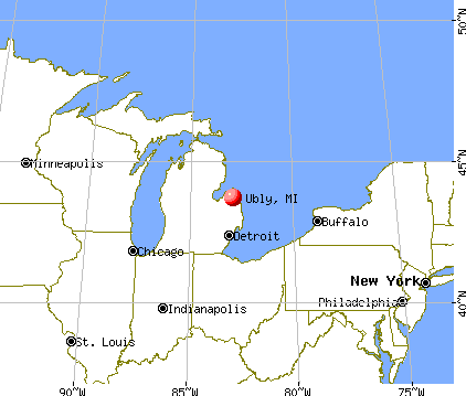 Ubly, Michigan map