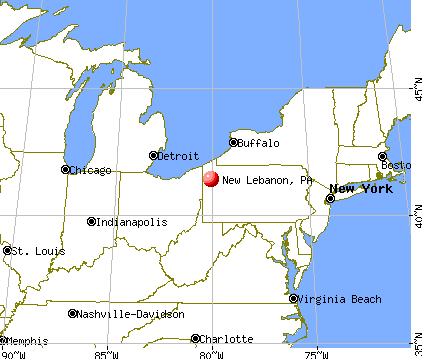 New Lebanon, Pennsylvania map