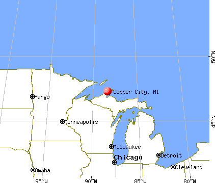 Copper City, Michigan map