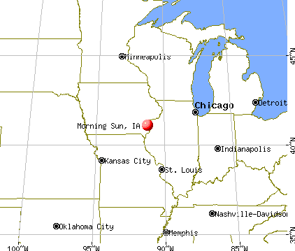 Morning Sun, Iowa map