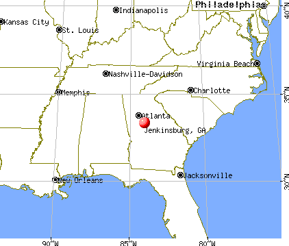 Jenkinsburg, Georgia map