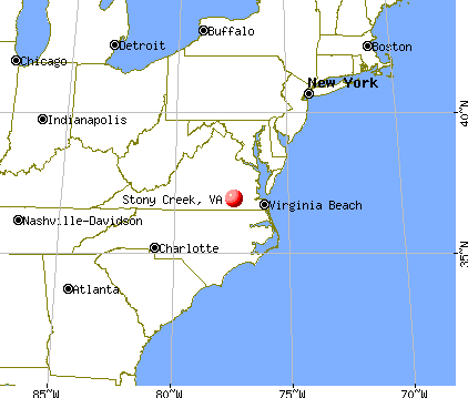 Stony Creek, Virginia map