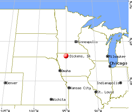 Dickens, Iowa map
