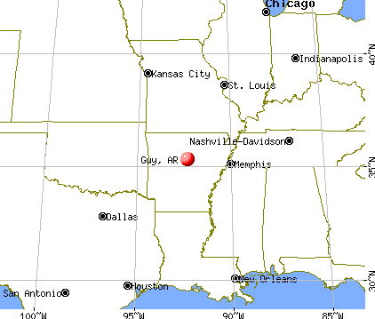Guy, Arkansas map