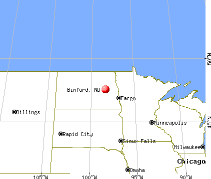 Binford, North Dakota map