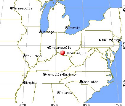 Sardinia, Ohio map
