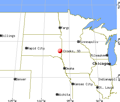 Crooks, South Dakota map