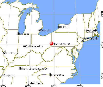 Bethany, West Virginia map