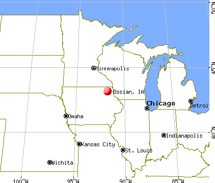 Ossian, Iowa map