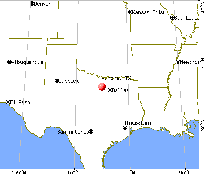 Aurora, Texas map