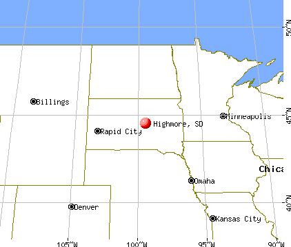 Highmore, South Dakota map