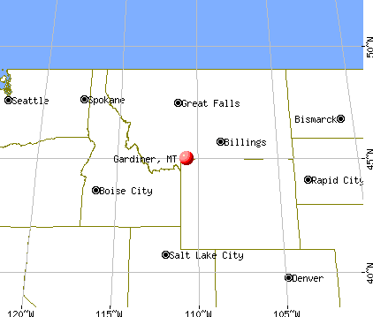 Gardiner, Montana map
