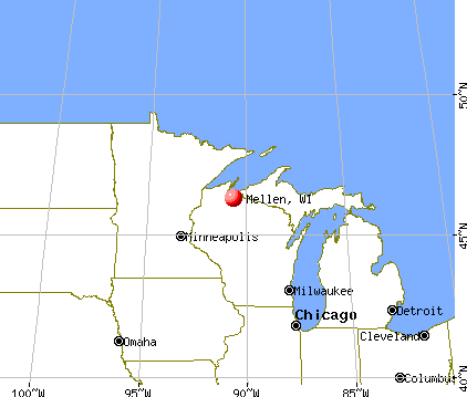 Mellen, Wisconsin map