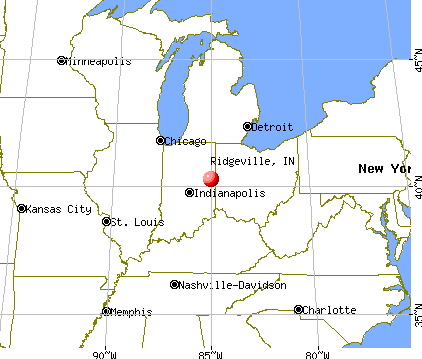 Ridgeville, Indiana map