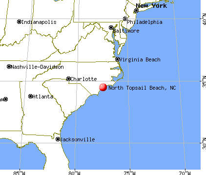 North Topsail Beach, North Carolina map