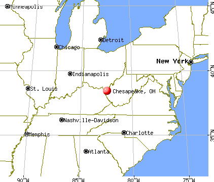 Chesapeake, Ohio map
