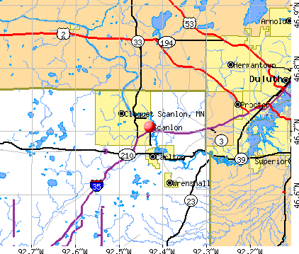 Scanlon, MN map