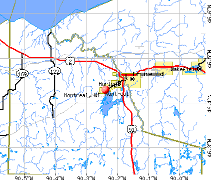 Montreal, WI map
