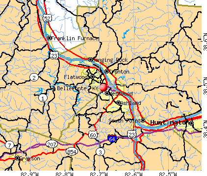 Bellefonte, KY map