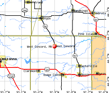 West Concord, MN map