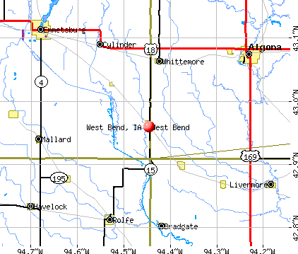West Bend, IA map