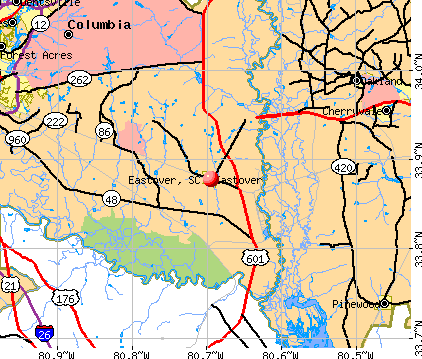 Eastover, SC map