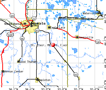 St. Clair, MN map
