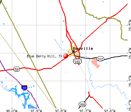 Blue Berry Hill, TX map