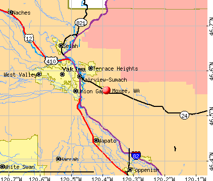 Moxee, WA map