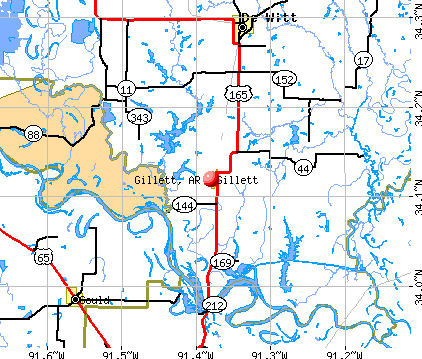 Gillett, AR map