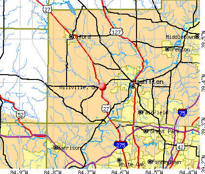 Millville, OH map