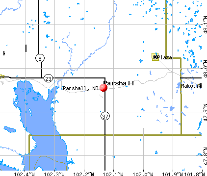 Parshall, ND map