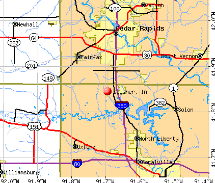 Swisher, IA map