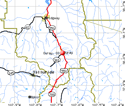 Ouray, CO map