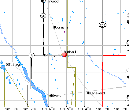 Mohall, ND map