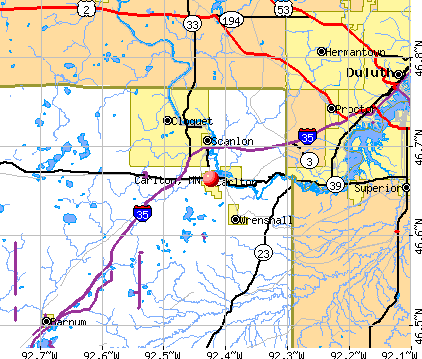 Carlton, MN map