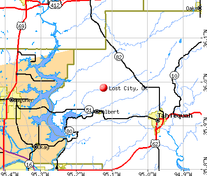 Lost City, OK map