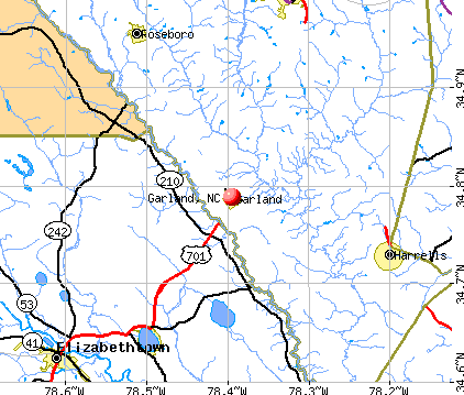 Garland, NC map
