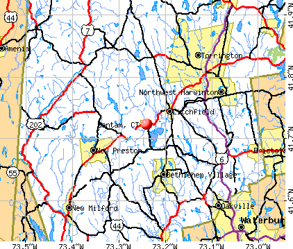 Bantam, CT map