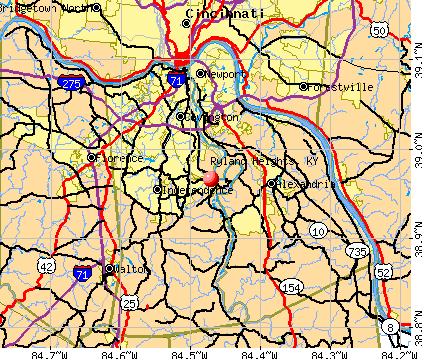 Ryland Heights, KY map
