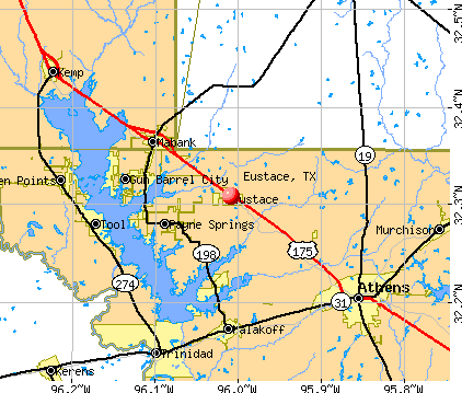 Eustace, TX map