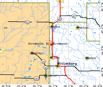 Birnamwood, WI map
