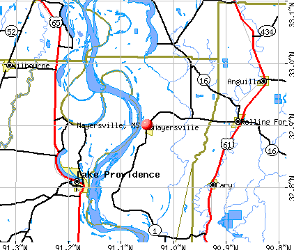 Mayersville, MS map