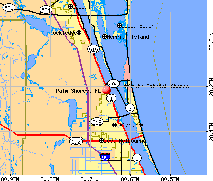 Palm Shores, FL map
